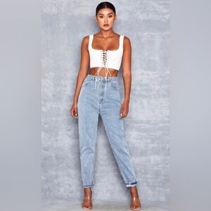 Mistress rocks white perception jeans